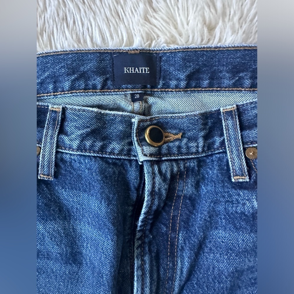 Khaite Kyle Straight Leg Distressed Dark Wash Jeans Size 28 - Picture 8 of 12